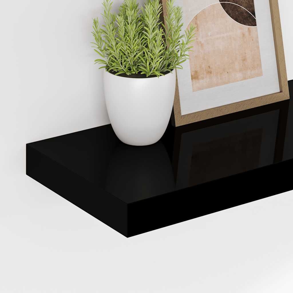 Zwevende Wandschappen MDF Zwart - 2 Stuks - 33% Korting