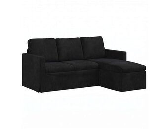 vidaXL Bank Zwart 178 x 134 x 80 cm Fluweel