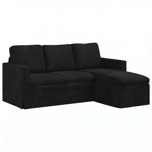 vidaXL Bank Zwart 178 x 134 x 80 cm Fluweel