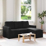 vidaXL Bank Zwart 178 x 134 x 80 cm Fluweel