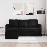 vidaXL Bank Zwart 178 x 134 x 80 cm Fluweel