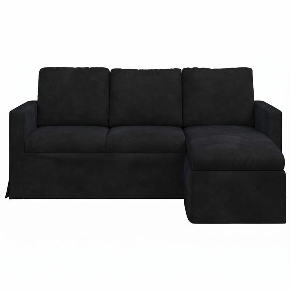 vidaXL Bank Zwart 178 x 134 x 80 cm Fluweel