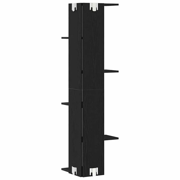 vidaXL Wandhoekplank Zwart Eiken 36.5 x 36.5 x 140 cm