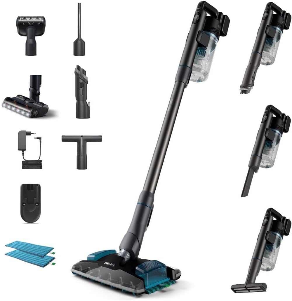 Philips 8000 Series Draadloze Steelstofzuiger - XC8055/01 - Blauw - 80 min looptijd