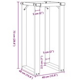 vidaXL Eettafelpoten O-frame 40x40x73 cm staal