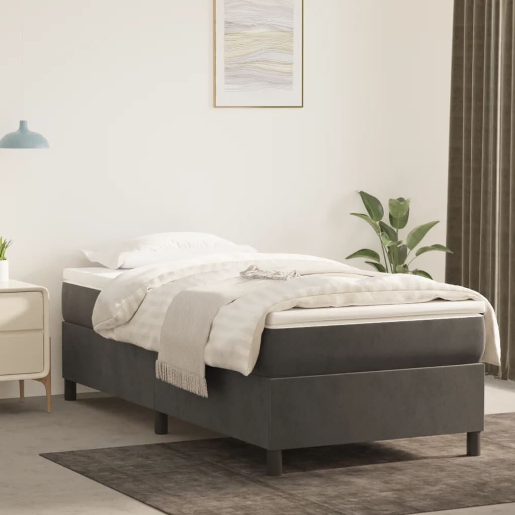vidaXL Bedframe zonder matras 100x200 cm fluweel donkergrijs