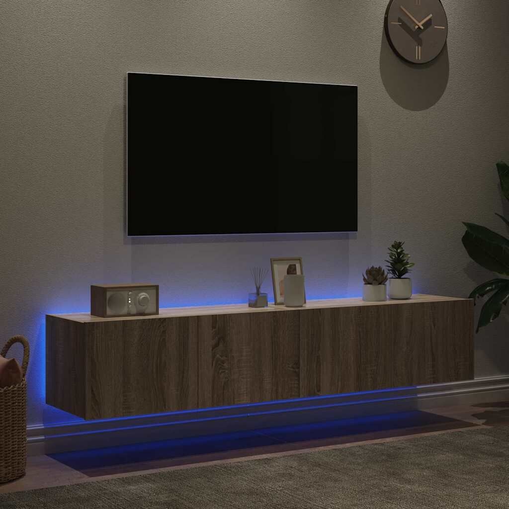 vidaXL Tv-wandmeubels met LED 2 st 80x35x31 cm sonoma eikenkleurig
