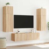 vidaXL Tv-wandmeubels met LED 2 st 80x35x31 cm sonoma eikenkleurig