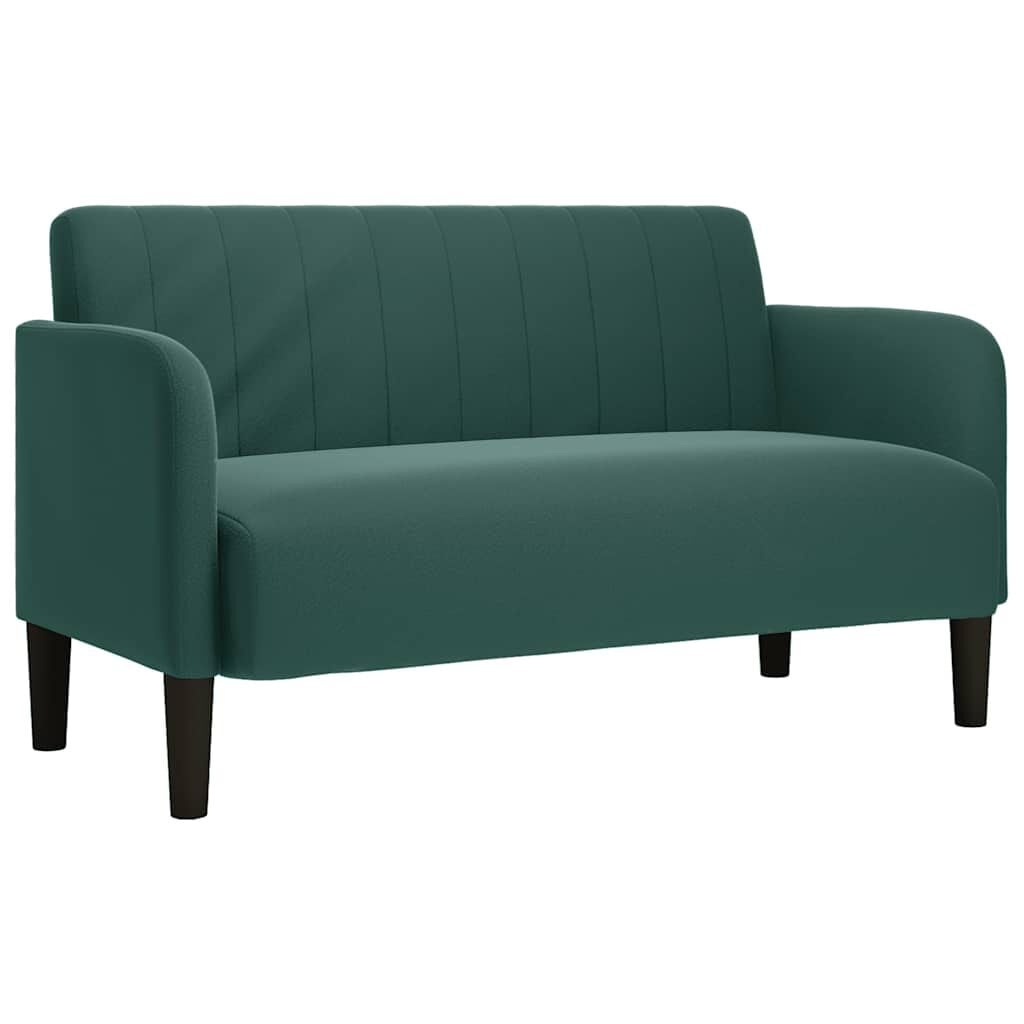vidaXL Loveseat bank 109 cm fluweel donkergroen