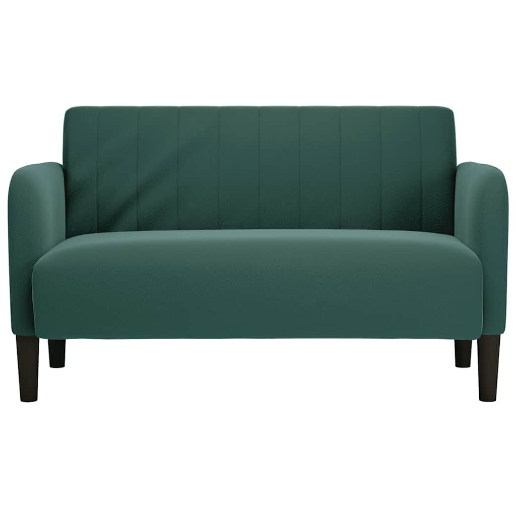 vidaXL Loveseat bank 109 cm fluweel donkergroen