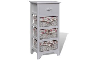 Witte Houten Kast met Lade en Manden - 59% Korting!