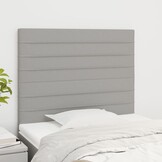 vidaXL Hoofdbord lichtgrijs 100x5x118/128 cm stof