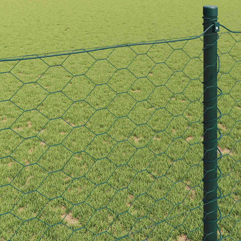 vidaXL Hexagon Hek 0,4 x 50 m PVC Groen