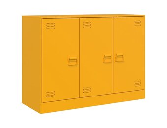 vidaXL Dressoir 99x39x73 cm staal mosterdgeel