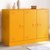 vidaXL Dressoir 99x39x73 cm staal mosterdgeel