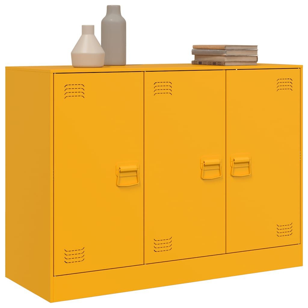 vidaXL Dressoir 99x39x73 cm staal mosterdgeel