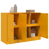 vidaXL Dressoir 99x39x73 cm staal mosterdgeel