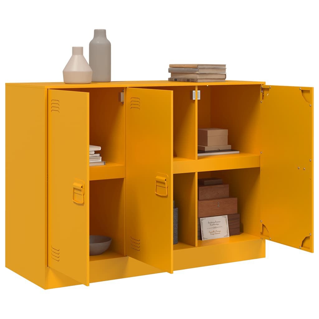 vidaXL Dressoir 99x39x73 cm staal mosterdgeel