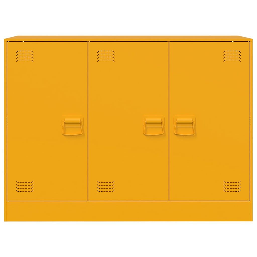 vidaXL Dressoir 99x39x73 cm staal mosterdgeel