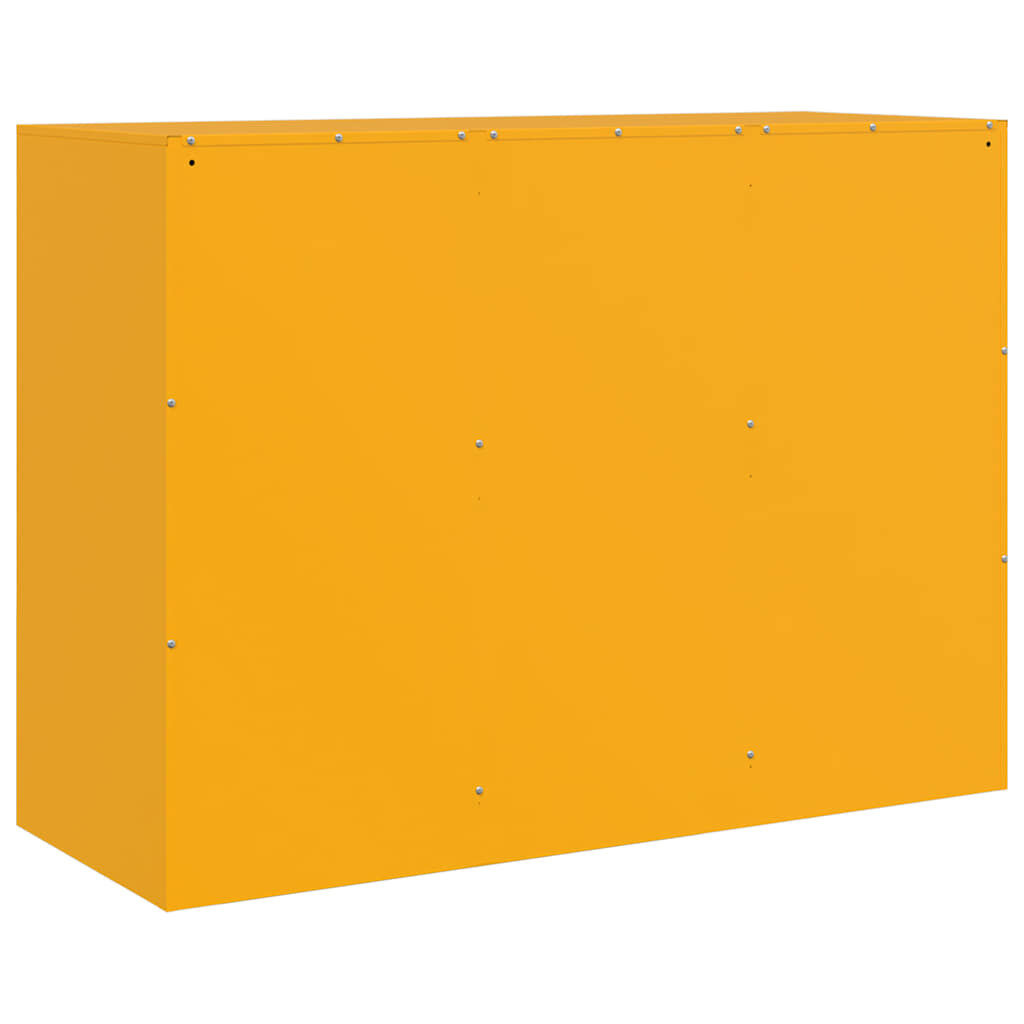 vidaXL Dressoir 99x39x73 cm staal mosterdgeel