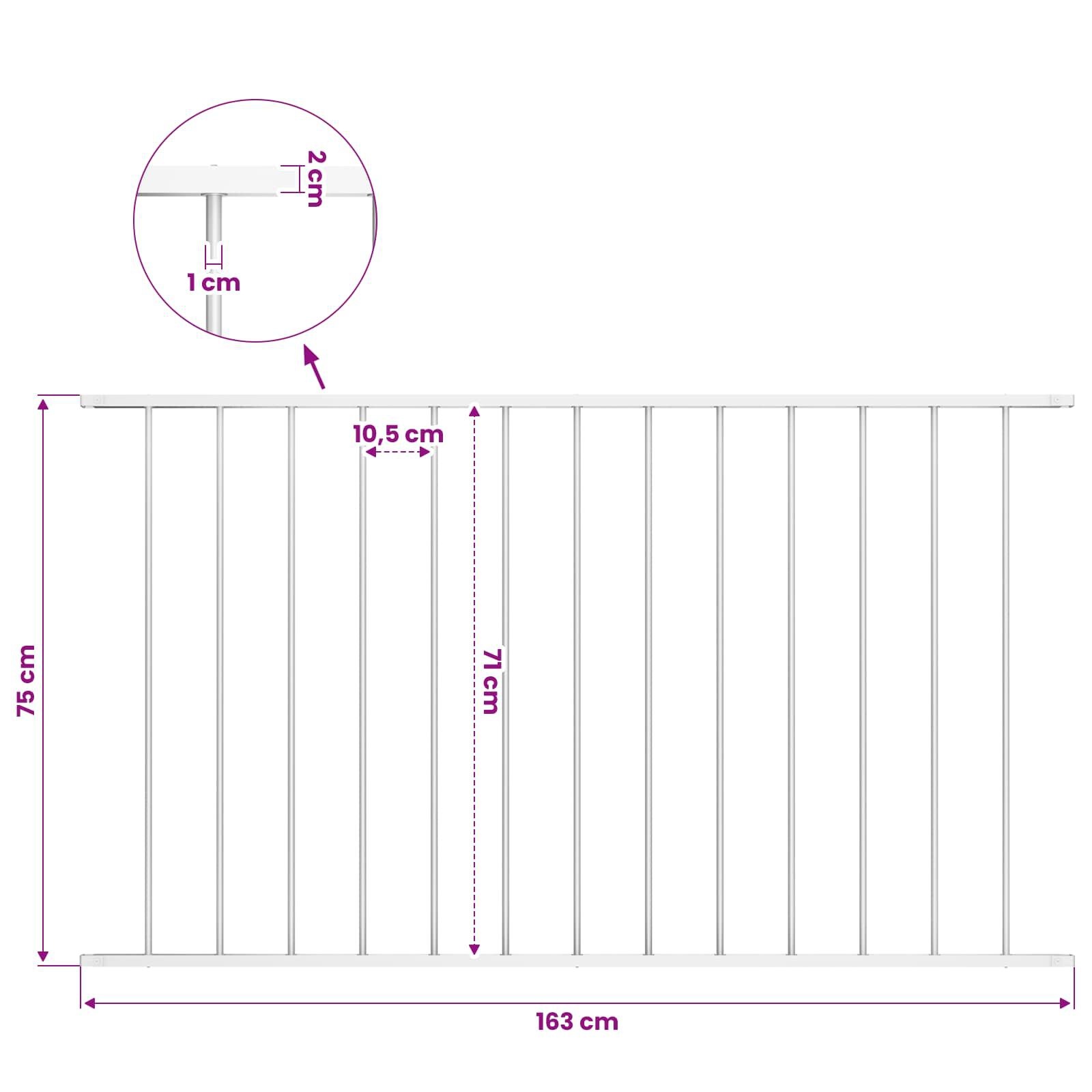 vidaXL Schuttingpaneel Woerden gepoedercoat staal 163x75 cm wit