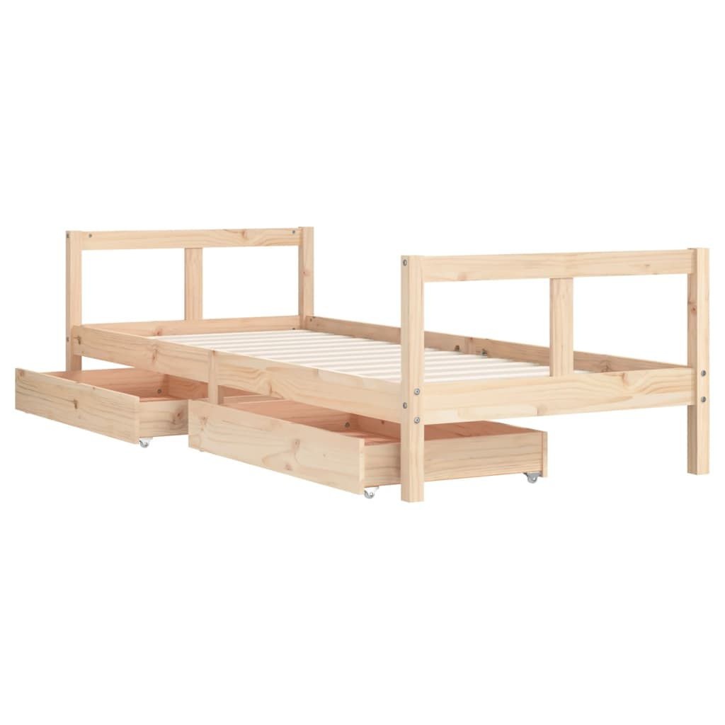 vidaXL Kinderbedframe met lades 80x200 cm massief grenenhout