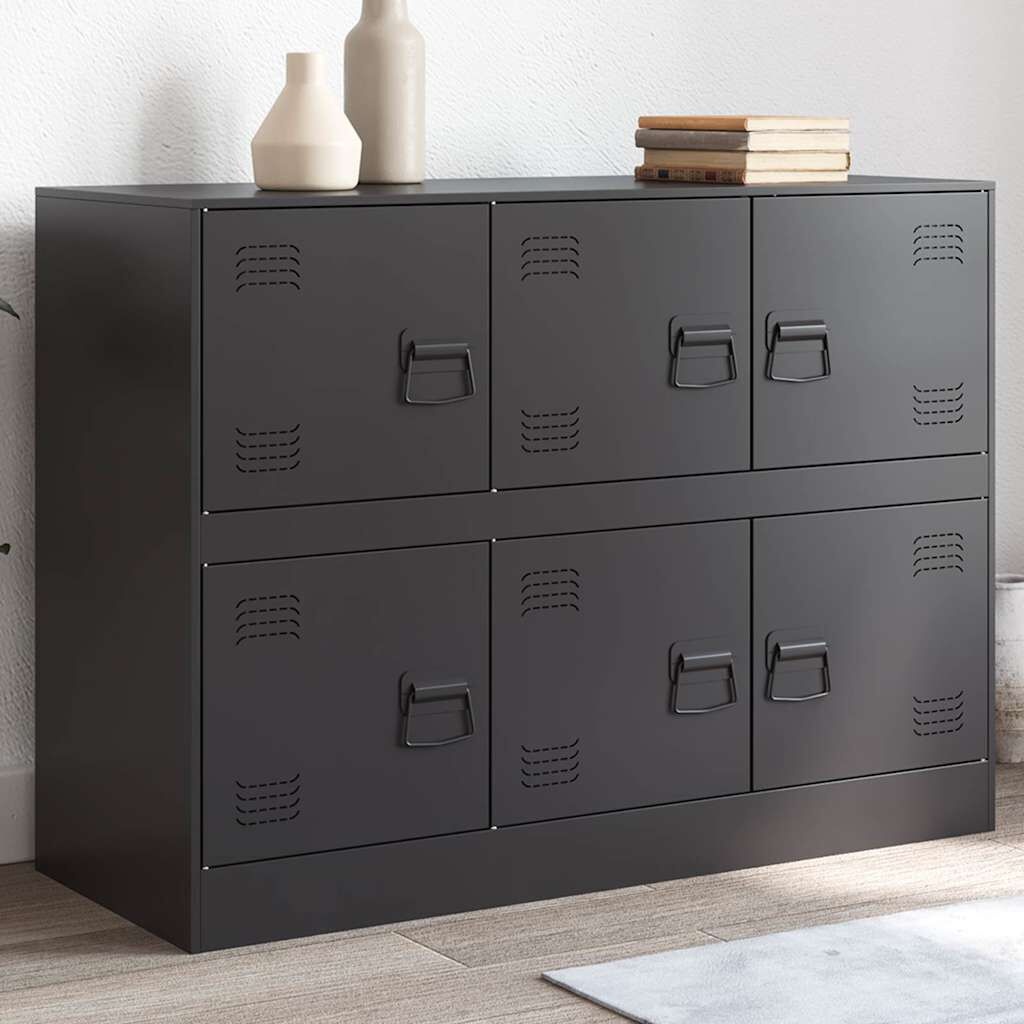 vidaXL Dressoir 99x39x73 cm staal zwart
