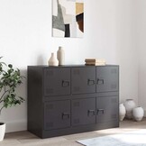 vidaXL Dressoir 99x39x73 cm staal zwart