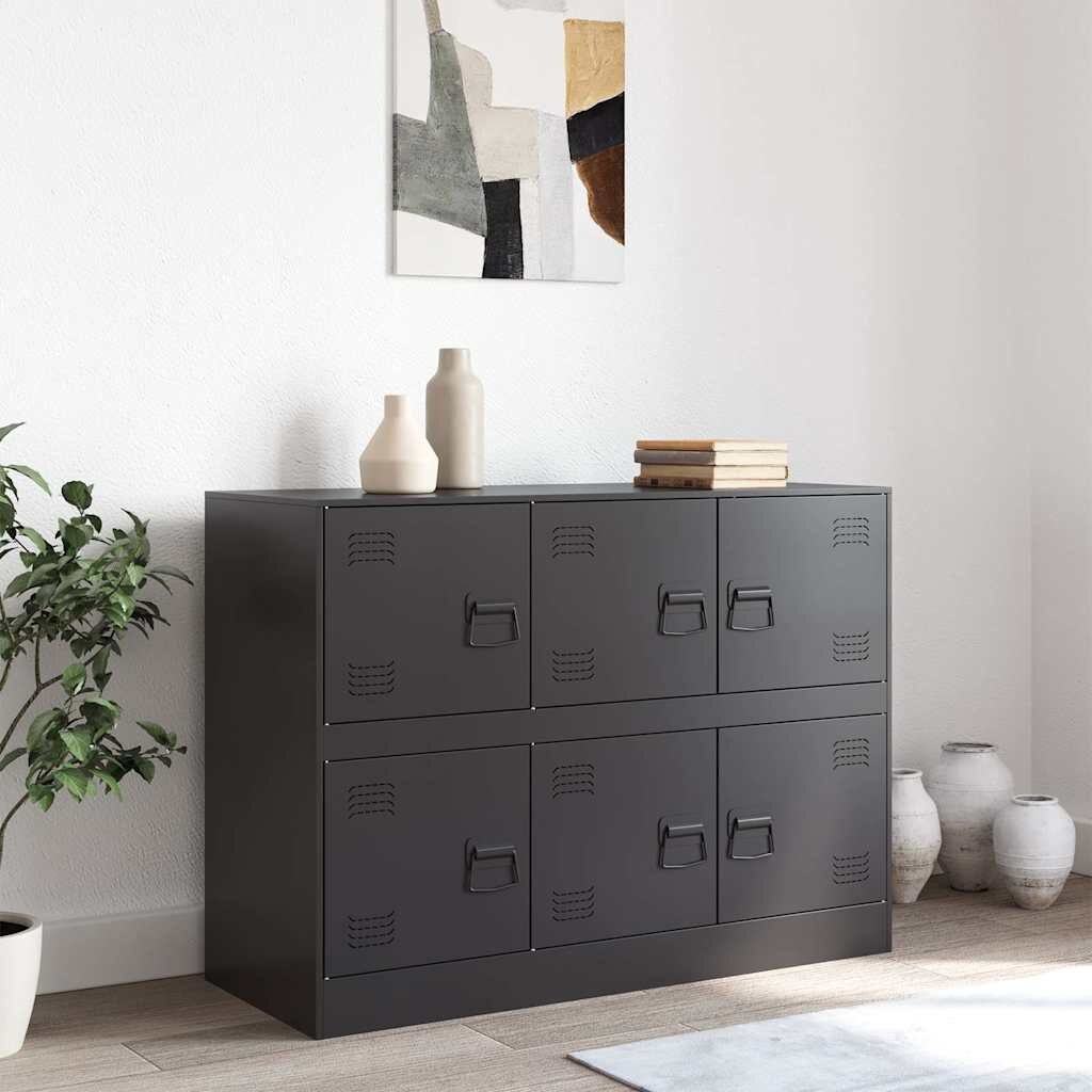 vidaXL Dressoir 99x39x73 cm staal zwart