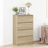 vidaXL Dressoir 60x35x98,5 cm bewerkt hout sonoma eikenkleurig