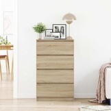 vidaXL Dressoir 60x35x98,5 cm bewerkt hout sonoma eikenkleurig