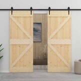 vidaXL Deur 90x210 cm massief grenenhout