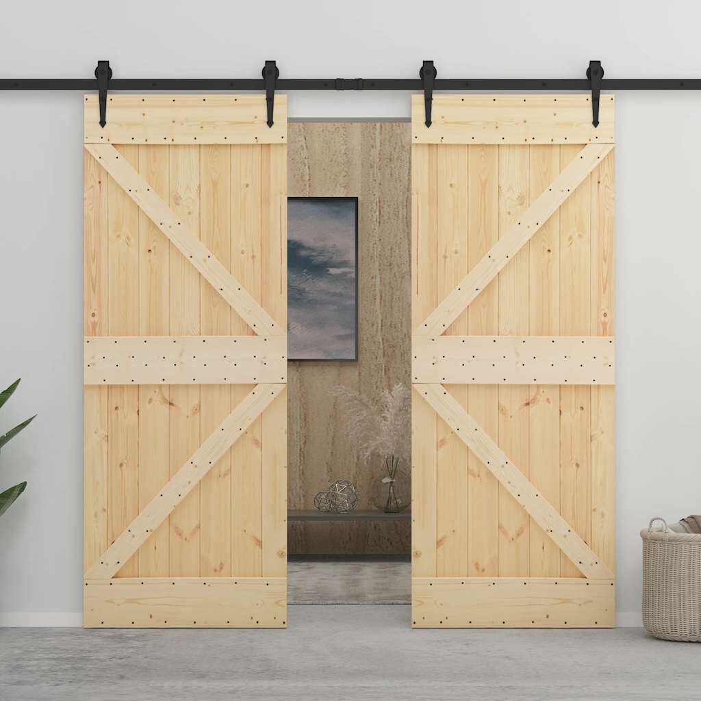 vidaXL Deur 90x210 cm massief grenenhout