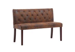 Bruin Kunstsuède Bankje 120cm - 59% Korting