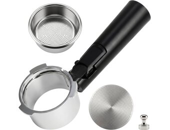 51 mm bodemloze filterdrager met 3 oren voor DeLonghi Dedica EC680/EC685/EC885/EC890, Smeg ECF01, Krups Barista met Puck Screen