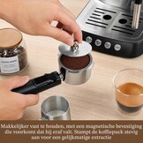 51 mm bodemloze filterdrager met 3 oren voor DeLonghi Dedica EC680/EC685/EC885/EC890, Smeg ECF01, Krups Barista met Puck Screen