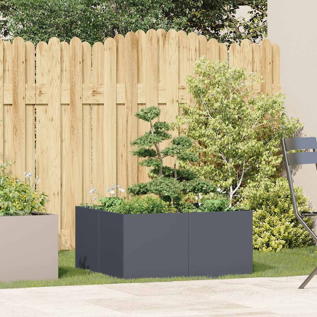 vidaXL Plantenbak 80x80x40 cm koudgewalst staal antracietkleurig
