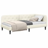 vidaXL Hoekbedframe Crème 100 x 200 cm Fluweel