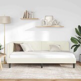 vidaXL Hoekbedframe Crème 100 x 200 cm Fluweel