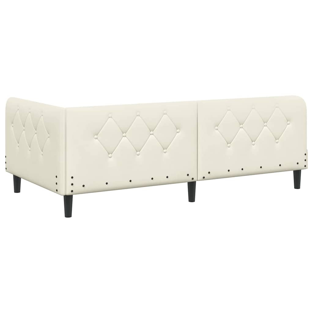 vidaXL Hoekbedframe Crème 100 x 200 cm Fluweel
