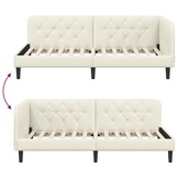 vidaXL Hoekbedframe Crème 100 x 200 cm Fluweel