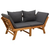 vidaXL 3-in-1 Tuinbank met Kussens 162 x 72 x 65 cm Massief Acaciahout