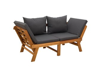 vidaXL 3-in-1 Tuinbank met Kussens 162 x 72 x 65 cm Massief Acaciahout