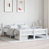 vidaXL Bedframe massief grenenhout wit 140x200 cm