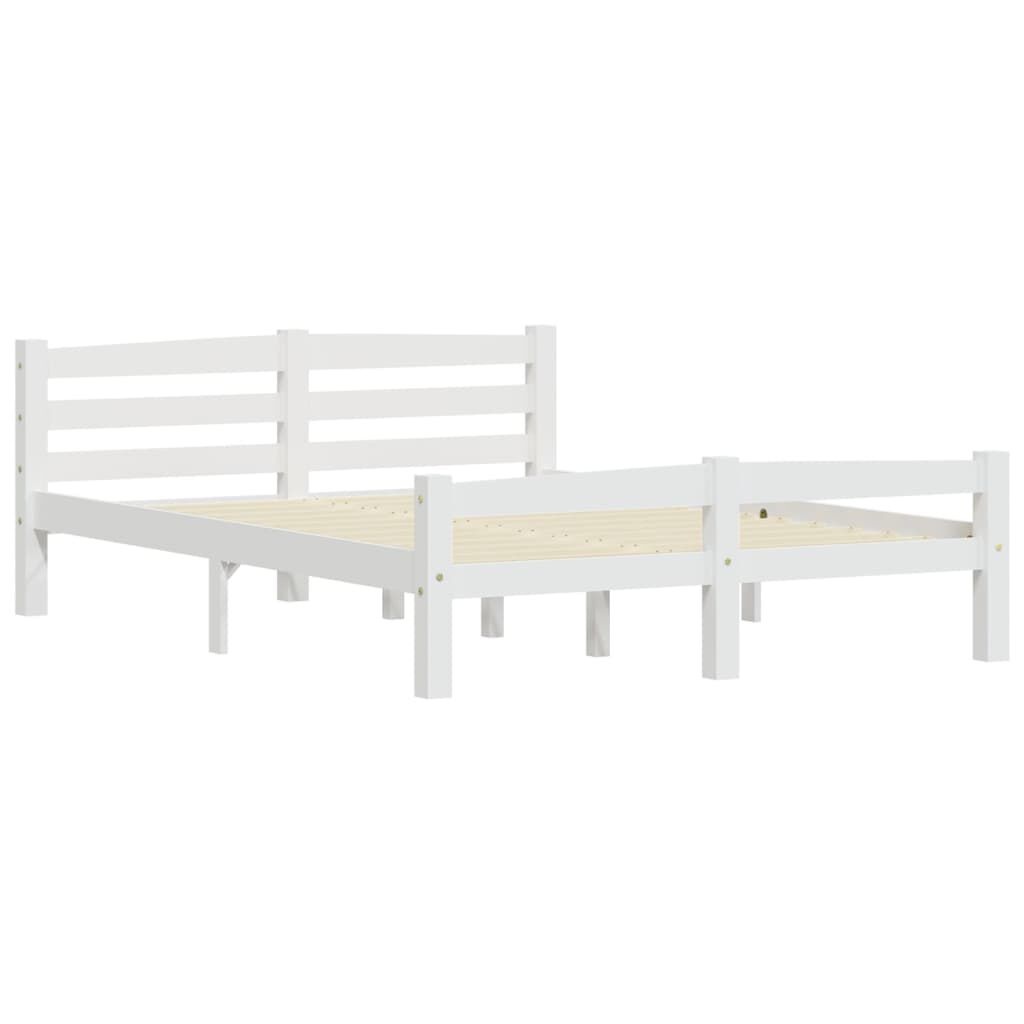 vidaXL Bedframe massief grenenhout wit 140x200 cm