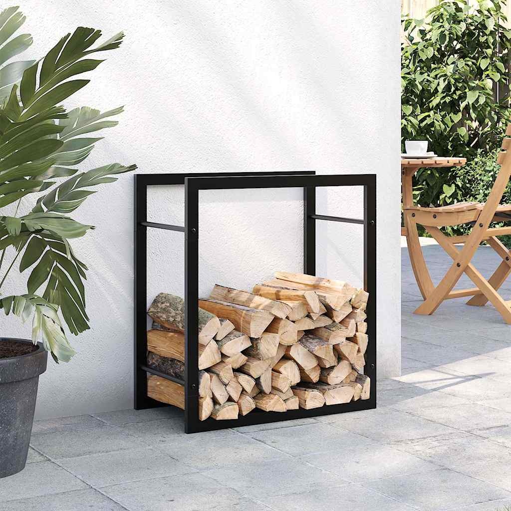 vidaXL Haardhoutrek 50x28x56 cm staal matzwart