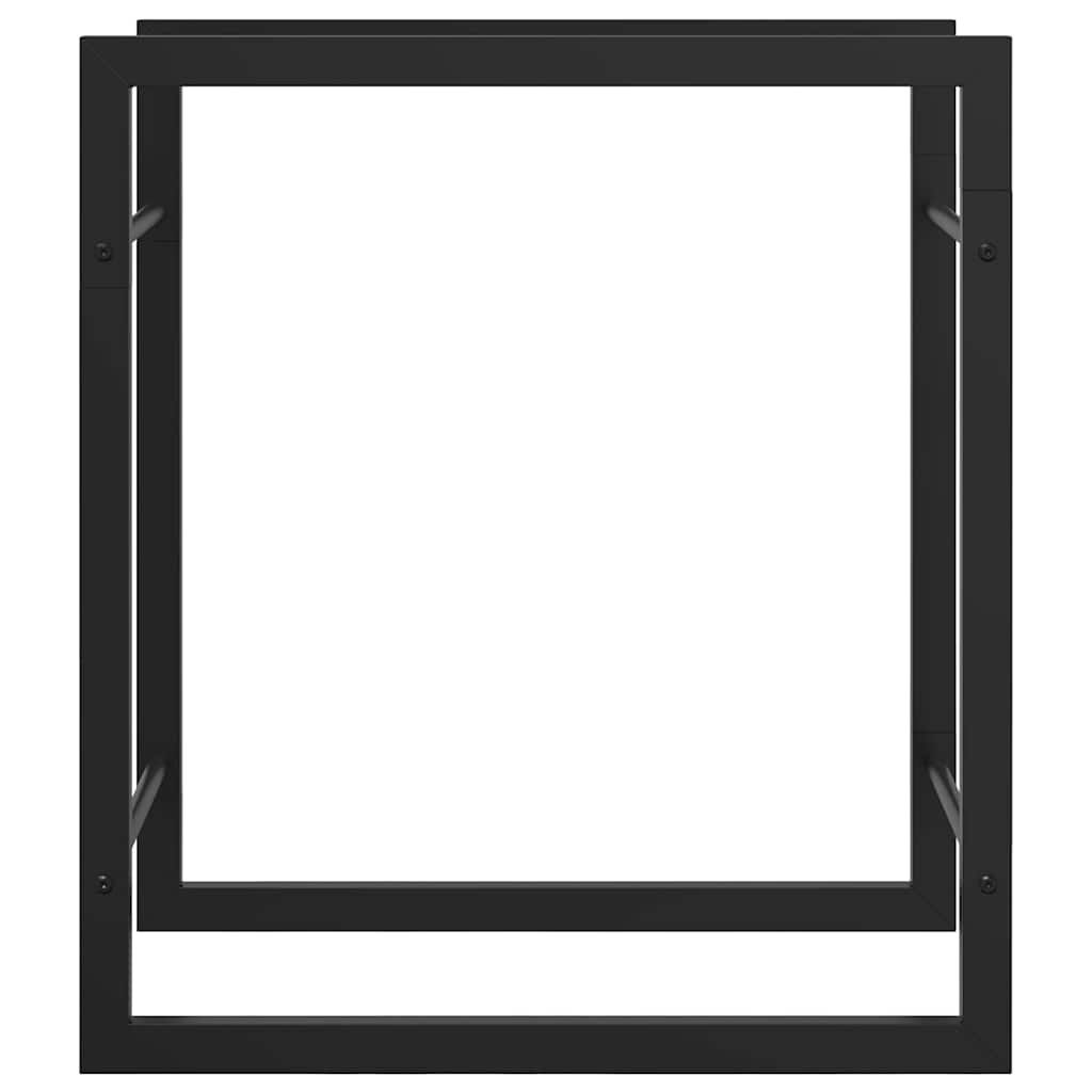 vidaXL Haardhoutrek 50x28x56 cm staal matzwart