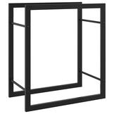 vidaXL Haardhoutrek 50x28x56 cm staal matzwart