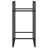 vidaXL Haardhoutrek 50x28x56 cm staal matzwart