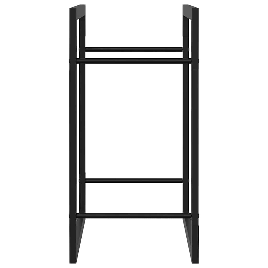 vidaXL Haardhoutrek 50x28x56 cm staal matzwart